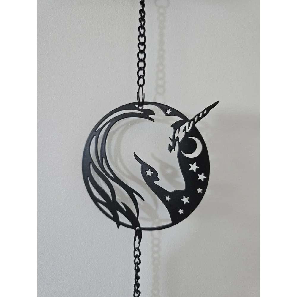 Alchemy Sacred Unicorn Horse Moon‎ Star Metal Wall Hanging Mobile Wind Chime New